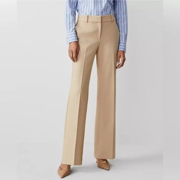 Ann Taylor Pants - ANN TAYLOR Tan Wide Leg Dress Trousers